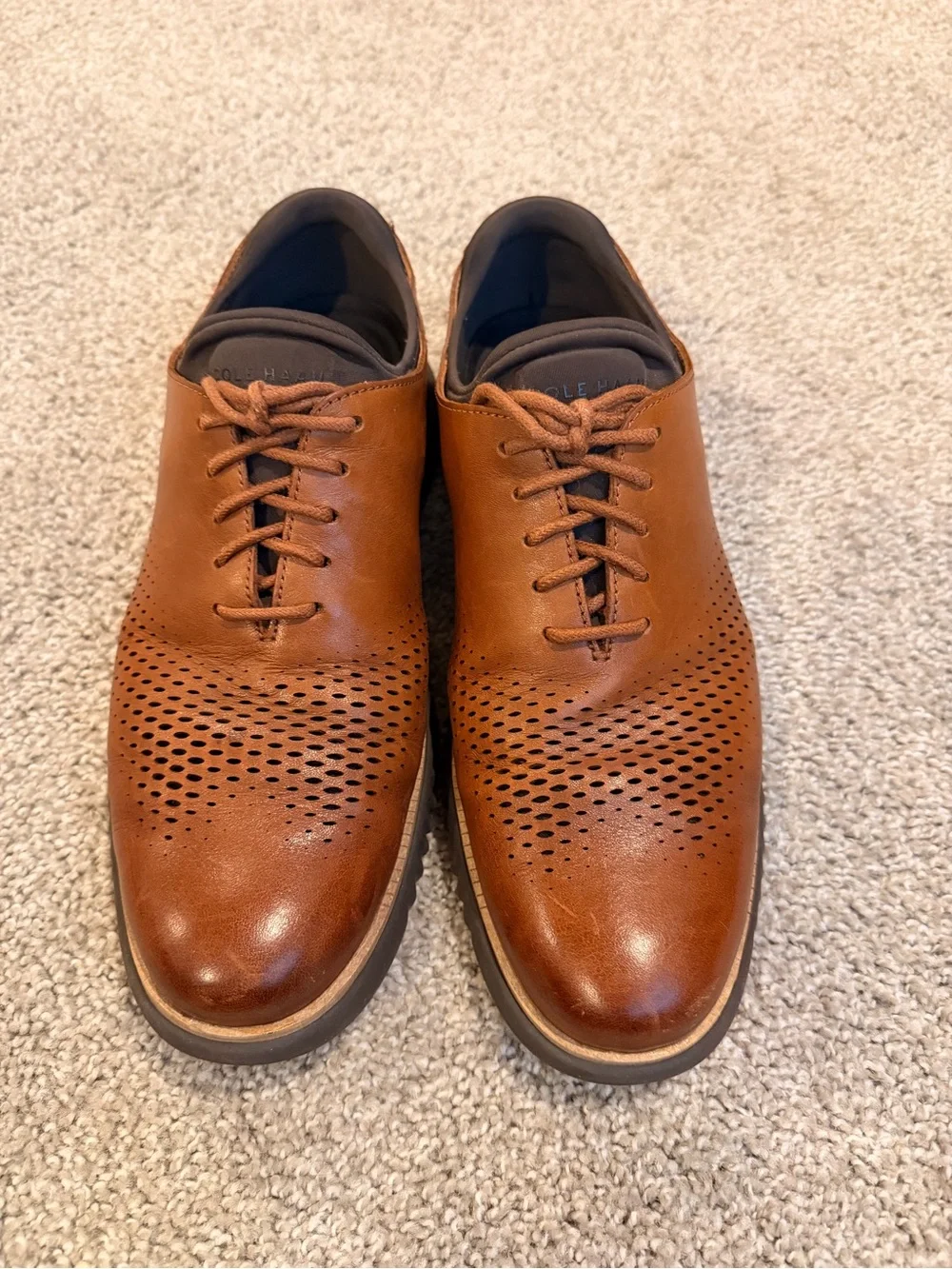 Cole Haan Men's Perforated Leather Derby - Tan Brown